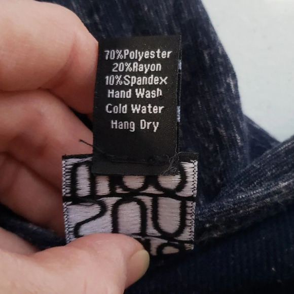 Clara Sun Woo Shift Dress Small Heather Navy Blue Minimalist Designer Pockets - Picture 10 of 10